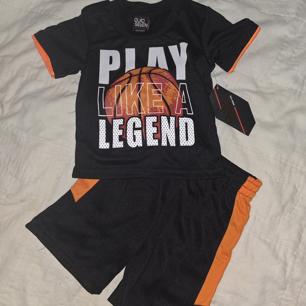 **SOLD**Old Skewl Kids Black and Orange Matching Set